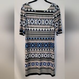 Eliza J Womens Blue and Black Sheath Midi Dress Size 6